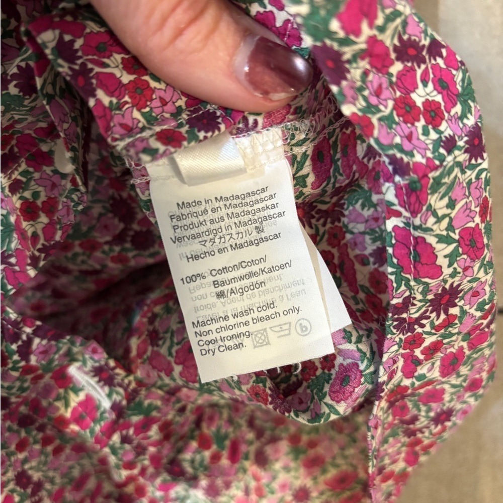 J crew Liberty fabric collab Floral Button-Up Shirt preppy size 00 - Picture 6 of 8